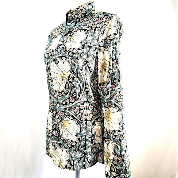 Morris & Co w/ H&M Floral Button Up Top NEW Size XS Cottage Tunic Length Chic - Picture 12 of 13
